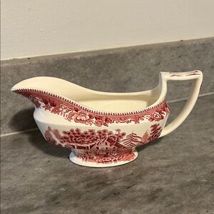 Thomas Hughes Staffordshire porcelain Gravy Avon boat cottage England  1930